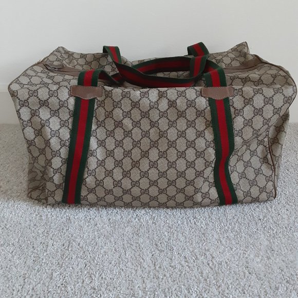 Authentic Gucci Weekender Web Mono Canvas Duffle - Picture 1 of 12